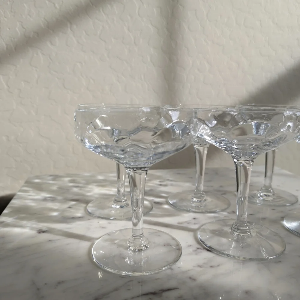 Set of 6 Champagne Saucers - Picture 6 of 9